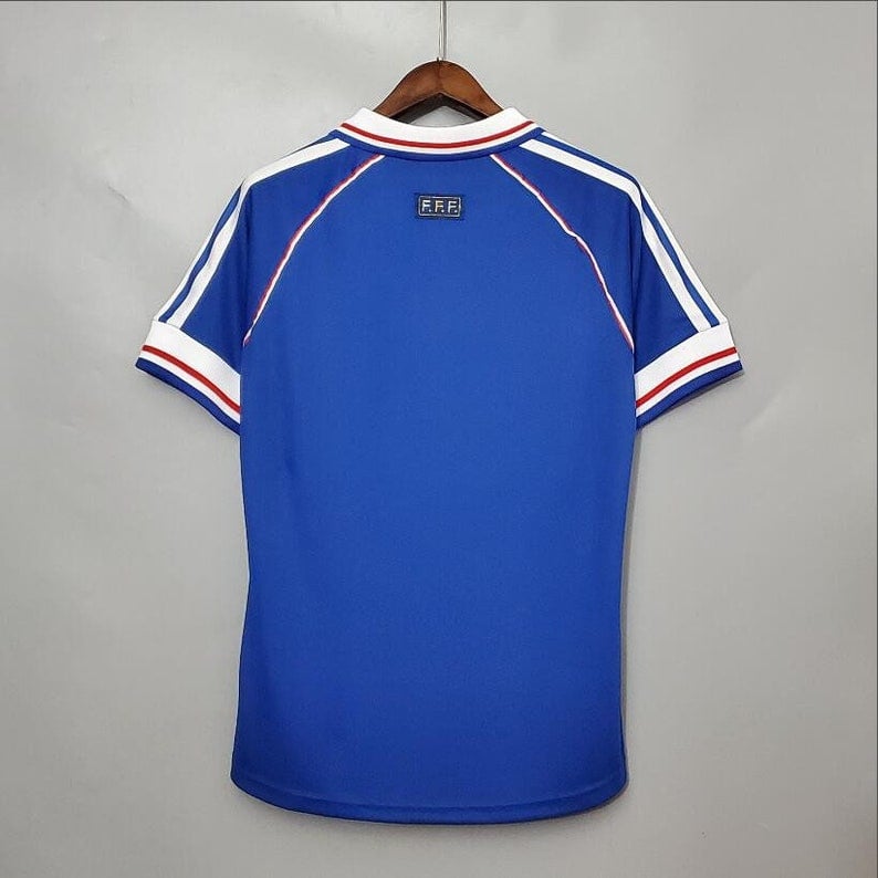 FRANCE HOME 1998 RETRO JERSEY WITH LOGO | PREMIUM RETRO FOOTBALL JERSEY