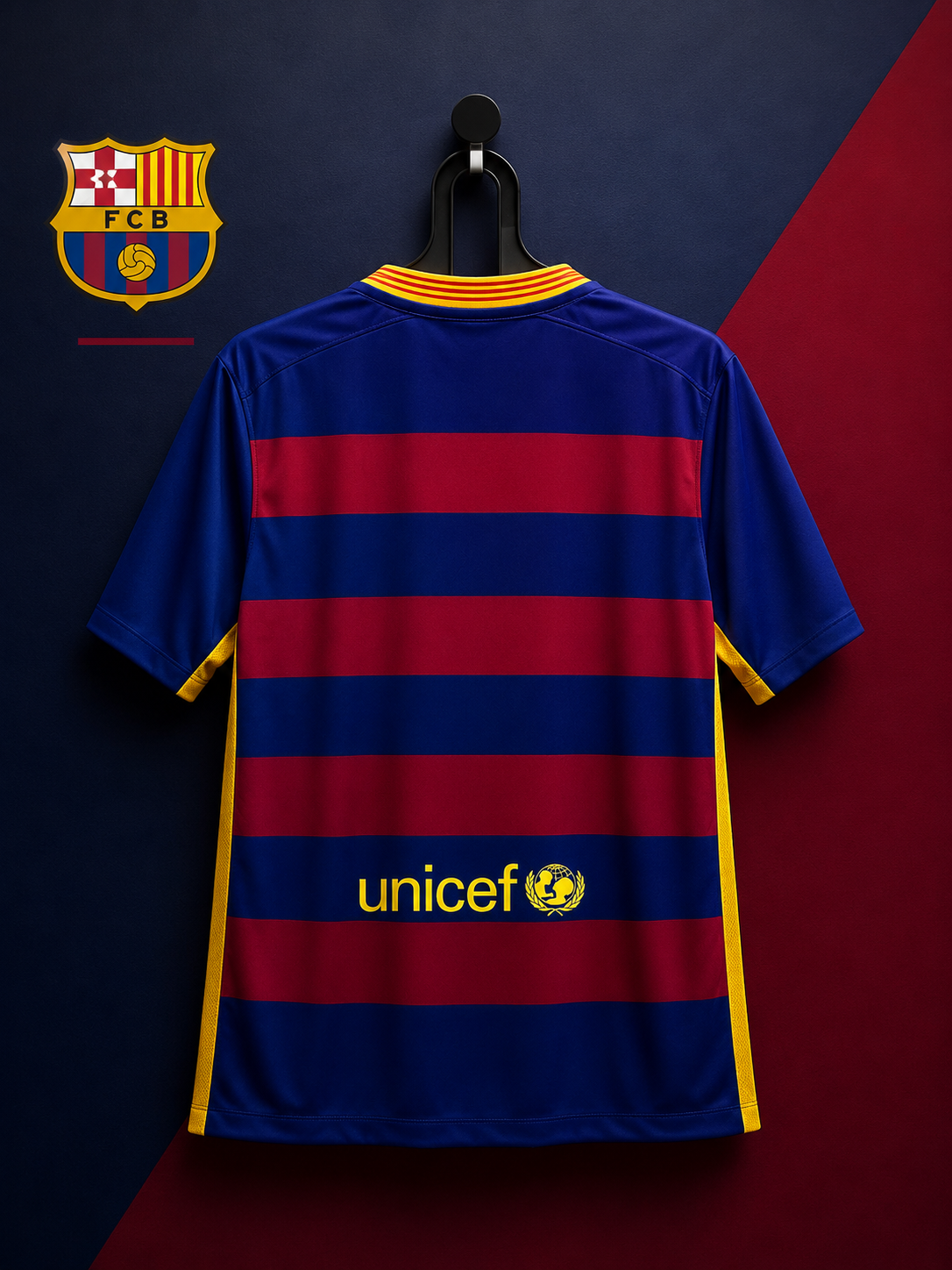 FC BARCELONA HOME 2015/16 RETRO JERSEY WITH LOGO | PREMIUM RETRO FOOTBALL JERSEY