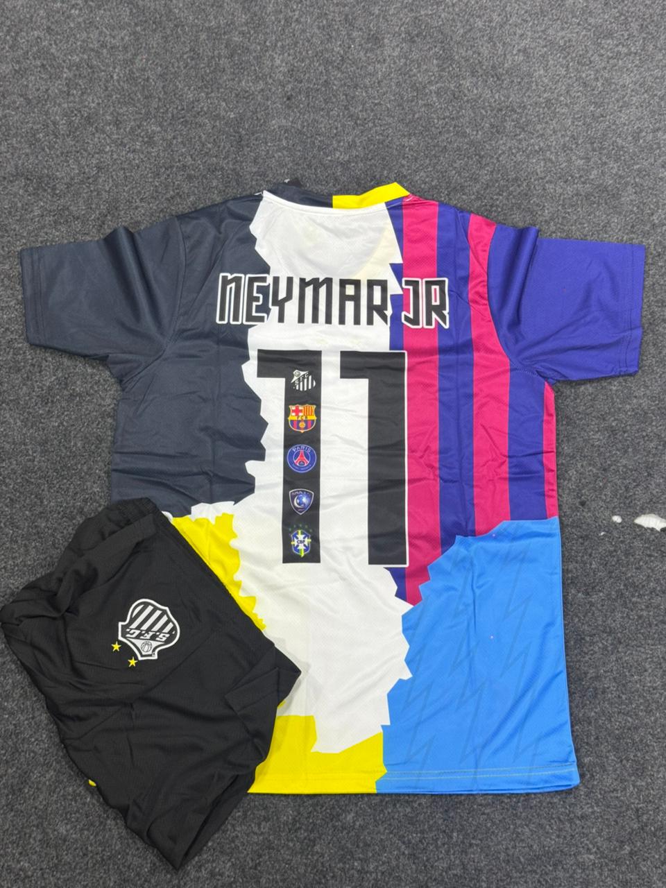 NEYMAR JR CAREER TRIBUTE MASHUP FOOTBALL KIT SET (WITH SHORTS) – MULTICOLOR SPECIAL EDITION