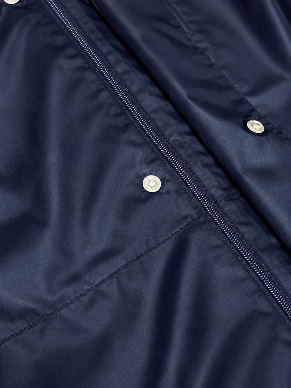 Real Madrid Navy Blue Hooded Windbreaker Jacket – Classic Football Training Jacket