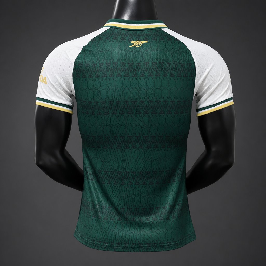 ARSENAL GREEN & WHITE SPECIAL EDITION 2026/27 PLAYER VERSION JERSEY WITH LOGO | PREMIUM FOOTBALL JERSEY