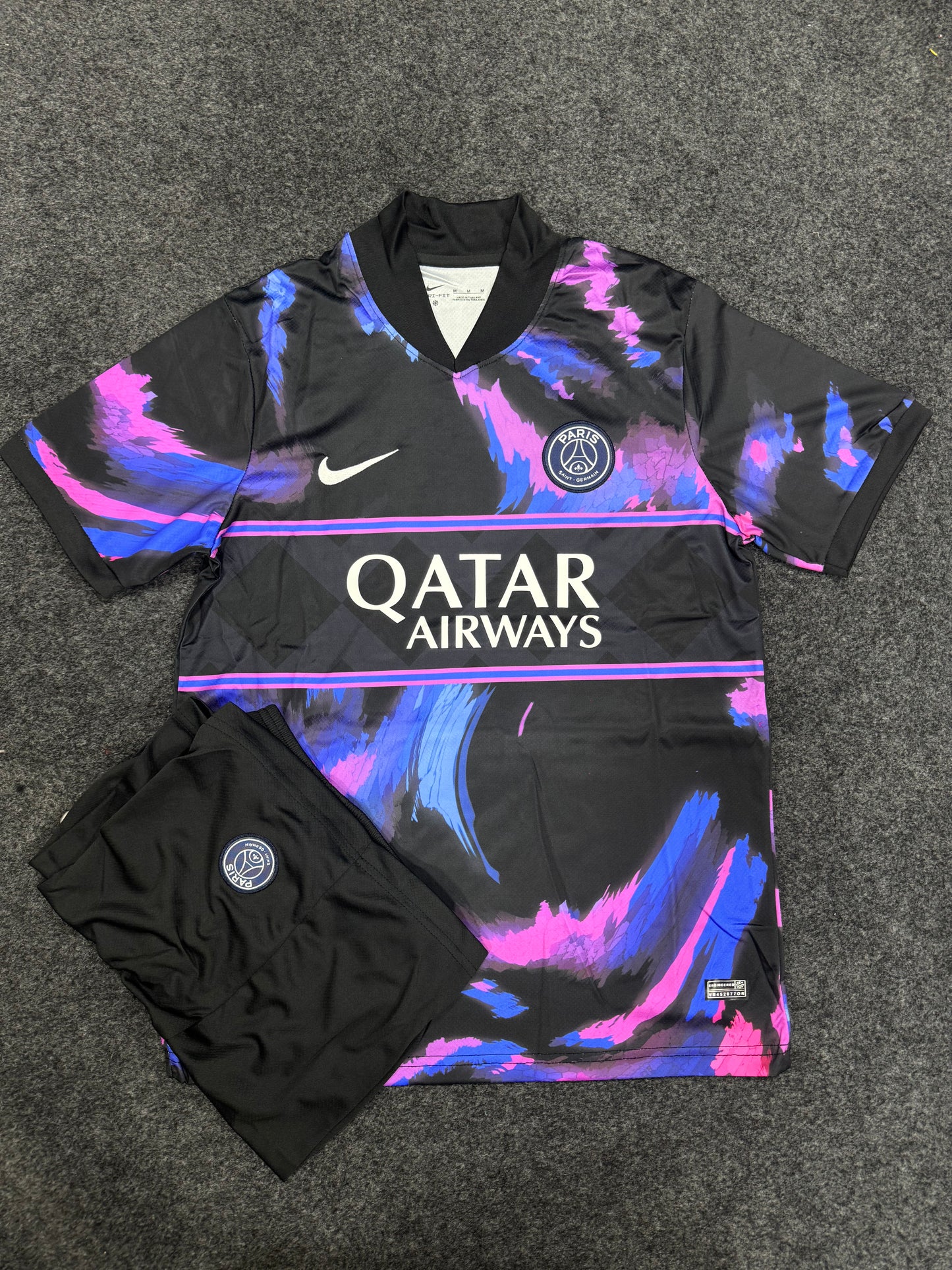PARIS INSPIRED BLACK & PURPLE SPECIAL EDITION FOOTBALL TRAINING KIT SET