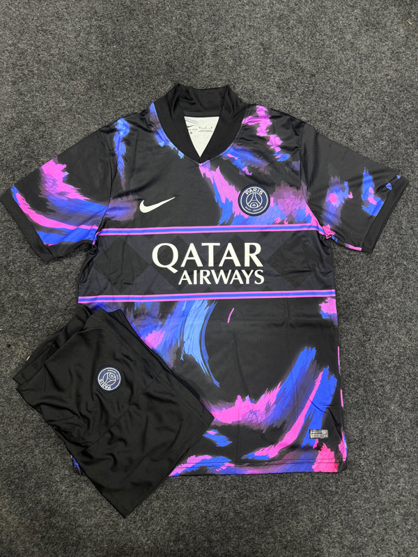 PARIS INSPIRED BLACK & PURPLE SPECIAL EDITION FOOTBALL TRAINING KIT SET
