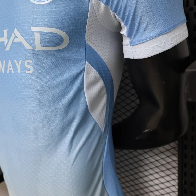 MANCHESTER CITY HOME 26/27 SKY BLUE WITH WHITE SIDE PANEL PLAYER VERSION JERSEY WITH LOGO
