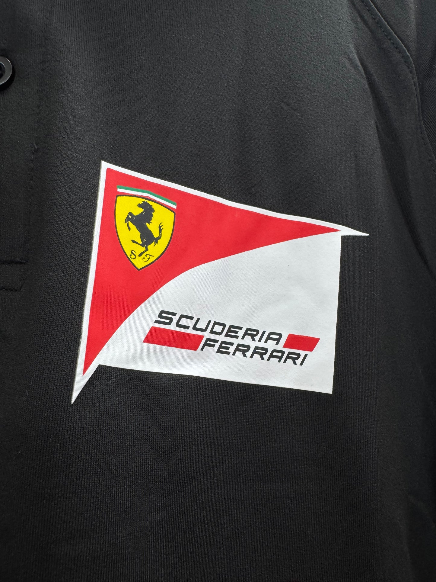 FERRARI BLACK RACING POLO T-SHIRT