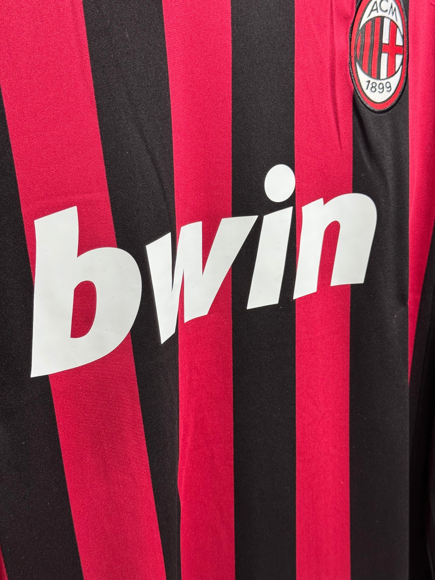 AC MILAN HOME 2009/10 FULL SLEEVES RETRO JERSEY WITH LOGO | PREMIUM RETRO FOOTBALL JERSEY