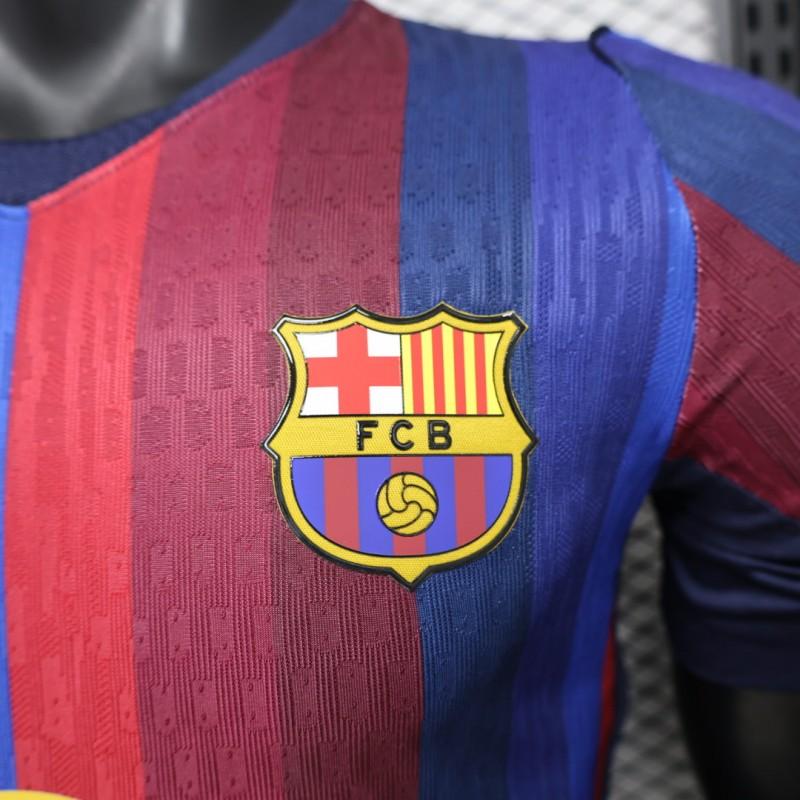 FC BARCELONA HOME 26/27 DEEP BLUE & RED STRIPE PLAYER VERSION JERSEY WITH LOGO