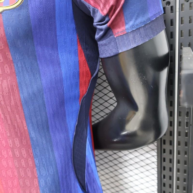 FC BARCELONA HOME 26/27 DEEP BLUE & RED STRIPE PLAYER VERSION JERSEY WITH LOGO