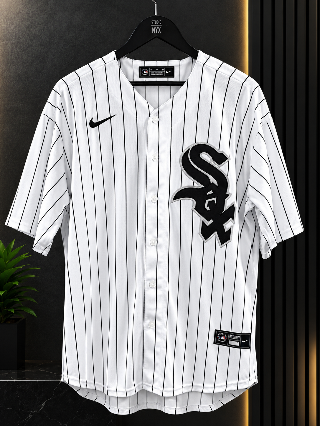 JORDAN #45 BASEBALL JERSEY – WHITE PINSTRIPE