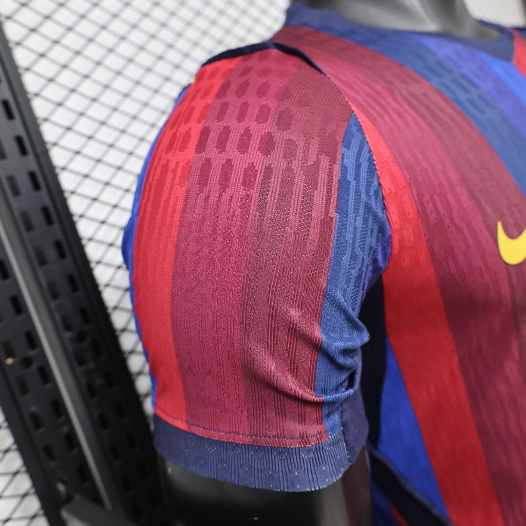 FC BARCELONA HOME 26/27 DEEP BLUE & RED STRIPE PLAYER VERSION JERSEY WITH LOGO