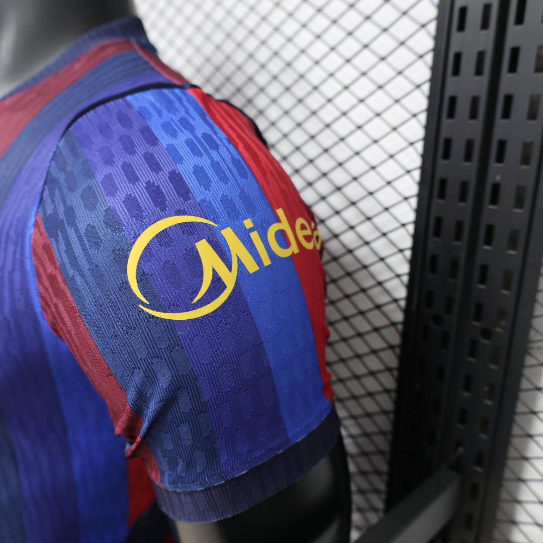 FC BARCELONA HOME 26/27 DEEP BLUE & RED STRIPE PLAYER VERSION JERSEY WITH LOGO