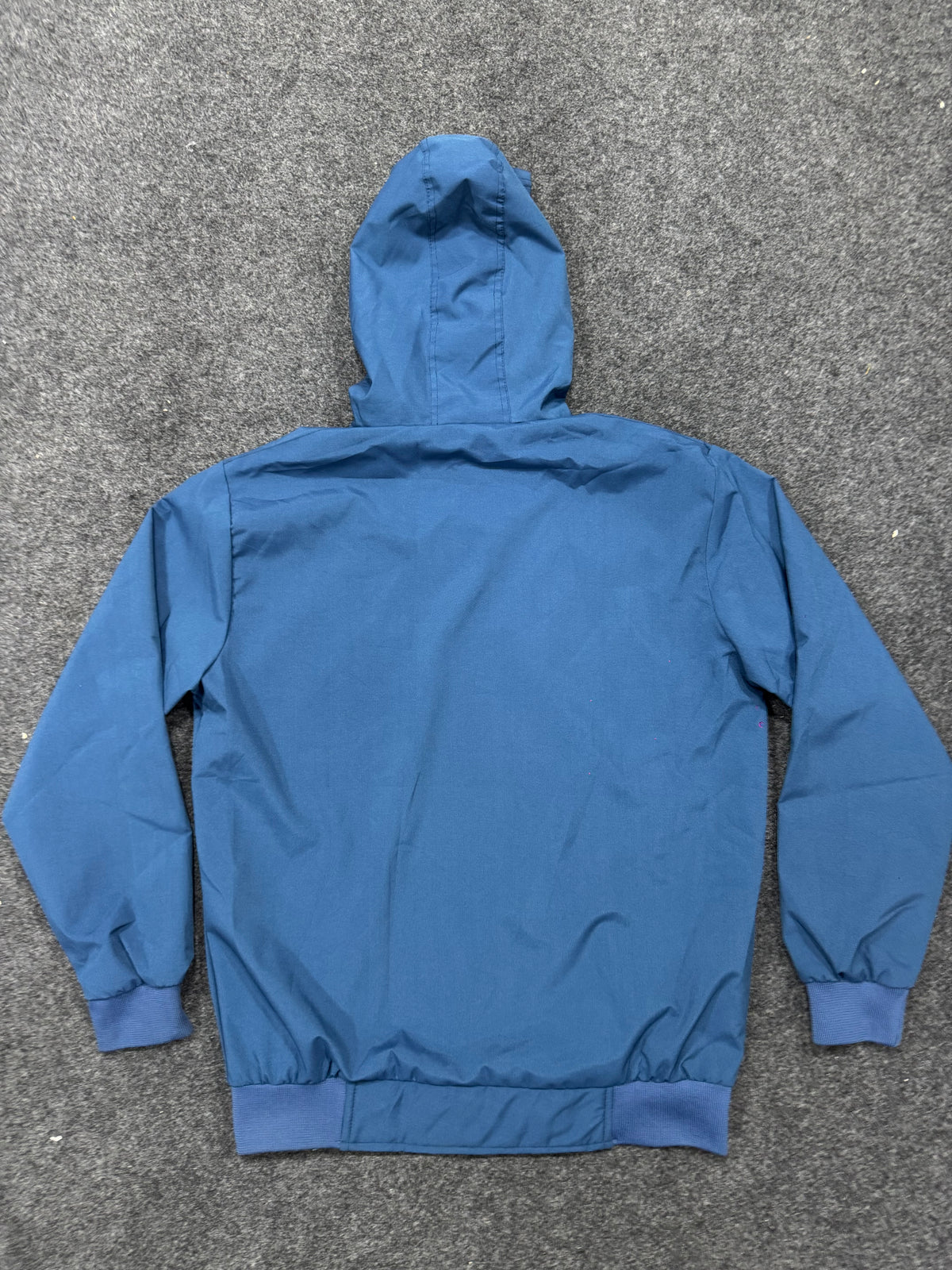 Vintage Sky Blue Hooded Windbreaker Jacket – Lightweight Full-Zip Retro Streetwear