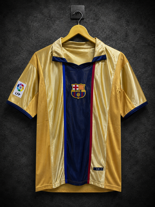 FC BARCELONA HOME 2001/02 RETRO JERSEY WITH LOGO | PREMIUM RETRO FOOTBALL JERSEY