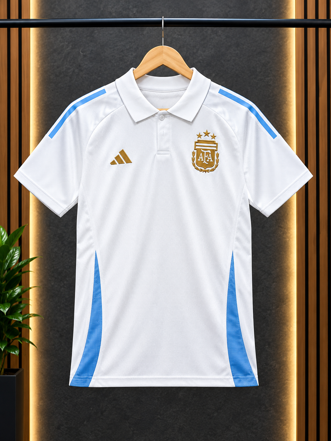 Argentina AFA White Polo Shirt | Football Fan Polo