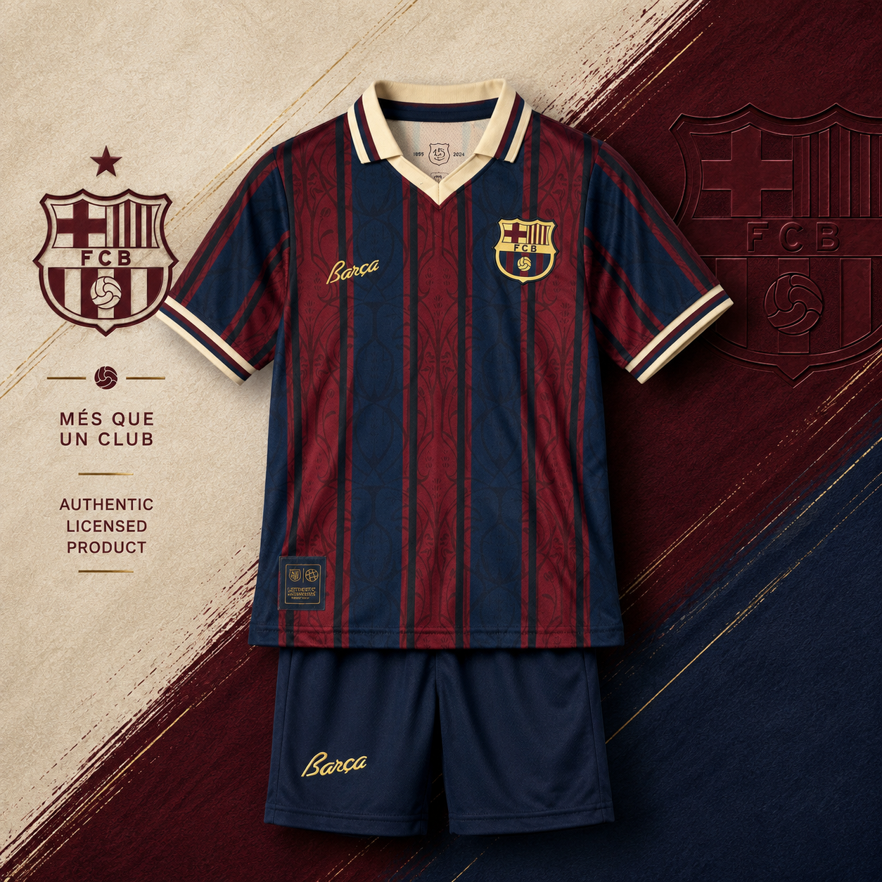 25/26 Kids Modernist FC Barcelona Polo Kit Set