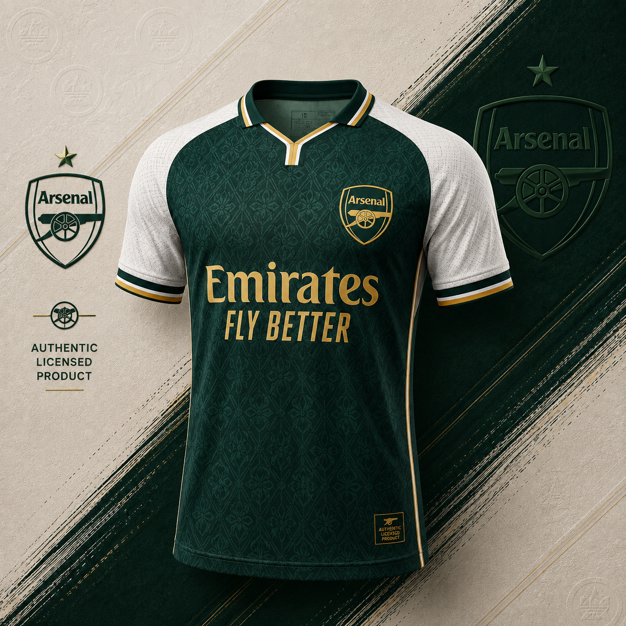ARSENAL GREEN & WHITE SPECIAL EDITION 2026/27 PLAYER VERSION JERSEY WITH LOGO | PREMIUM FOOTBALL JERSEY