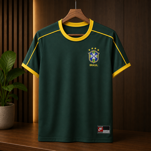 BRAZIL RETRO 1998 HOME JERSEY | CLASSIC VINTAGE FOOTBALL SHIRT | PREMIUM FAN VERSION