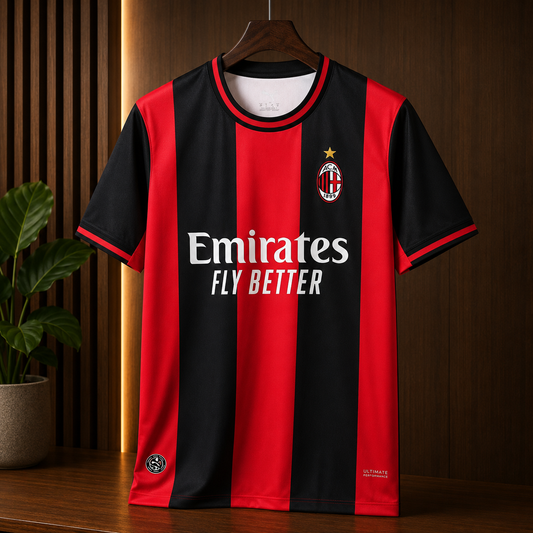 AC MILAN HOME 26/27 MASTER VERSION JERSEY WITH LOGO | PREMIUM MATCH VERSION FOOTBALL SHIRT