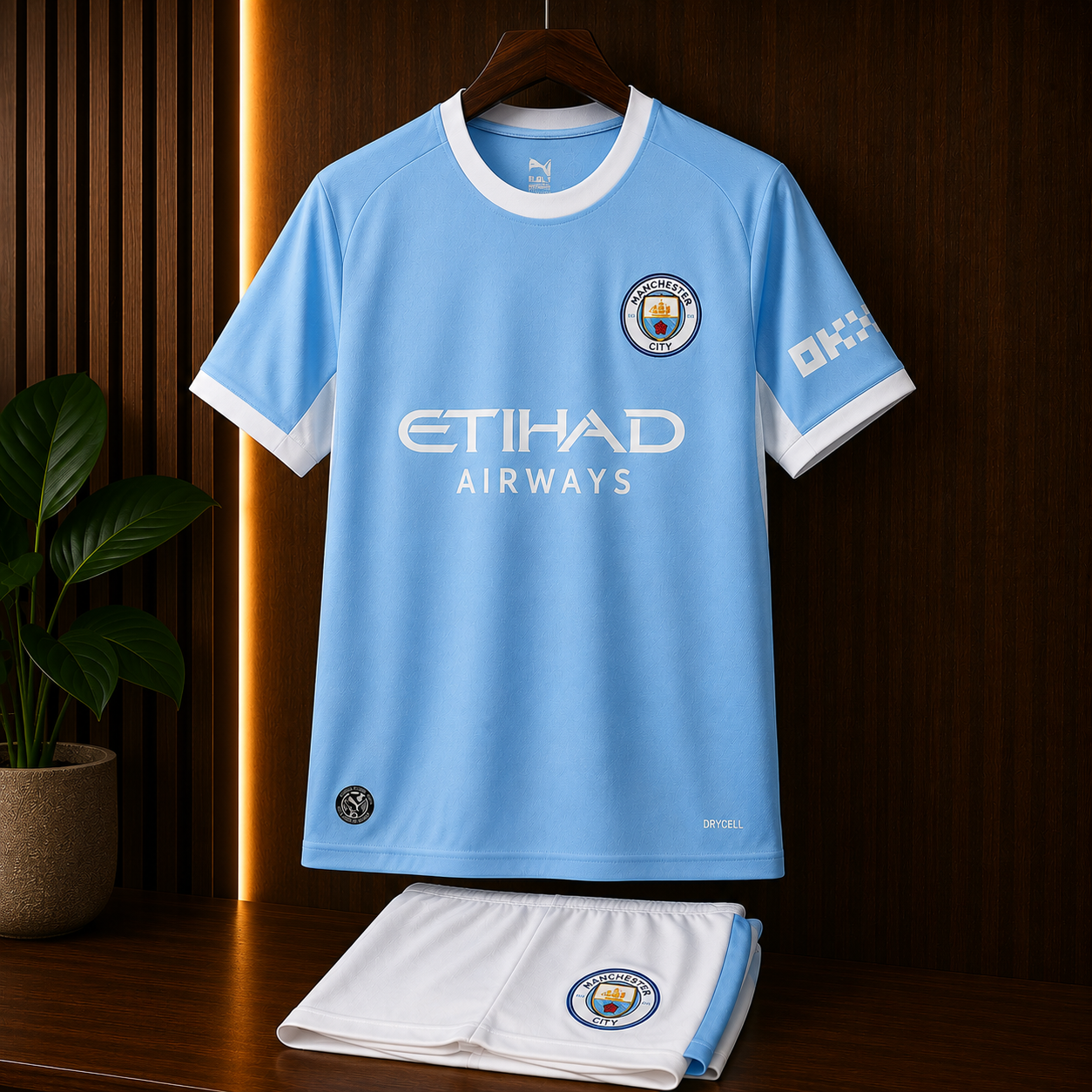 MANCHESTER CITY HOME 26/27 JERSEY WITH SHORTS KIT SET WITH LOGO | PREMIUM FOOTBALL KIT