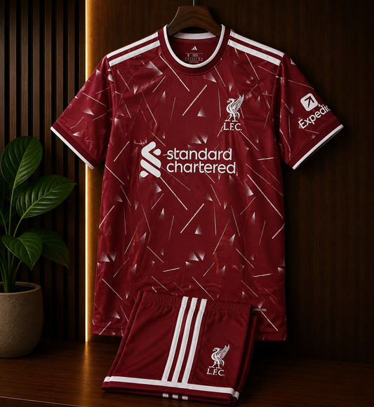 LIVERPOOL HOME 26/27 JERSEY WITH SHORTS KIT SET WITH LOGO | PREMIUM FOOTBALL KIT