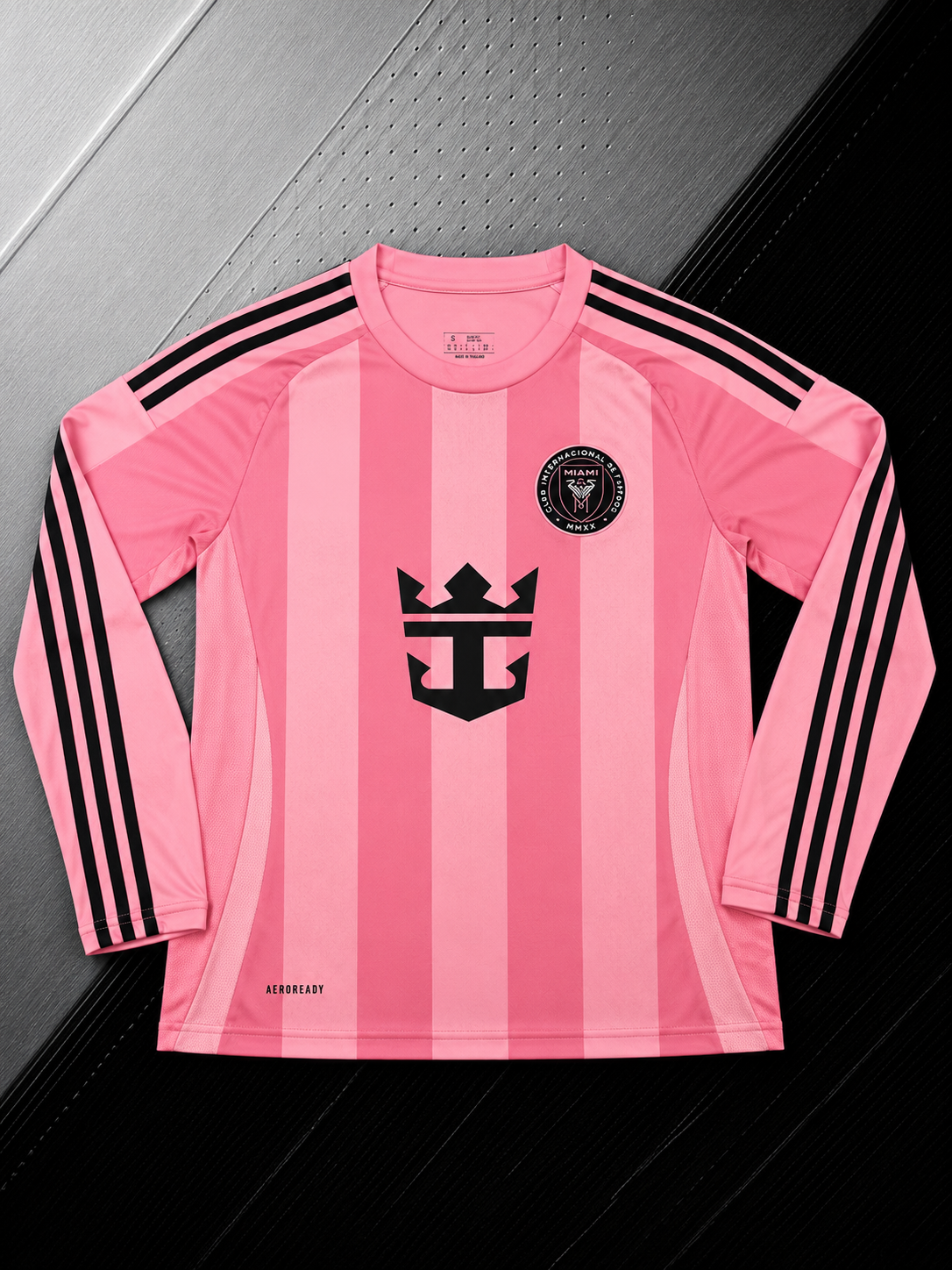 INTER MIAMI CF HOME 2024/25 LONG SLEEVE JERSEYPLAYER VERSION  WITH LOGO | PREMIUM FOOTBALL JERSEY