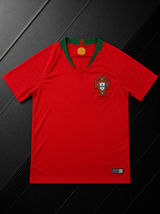 PORTUGAL 2018 HOME JERSEY WITH LOGO | PREMIUM NATIONAL TEAM FOOTBALL JERSEY