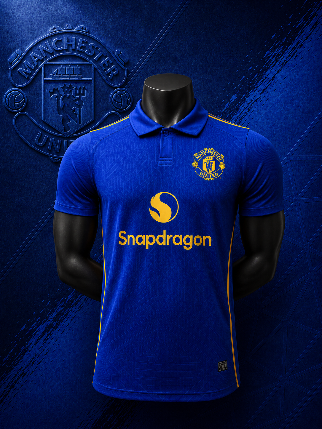 MANCHESTER UNITED 26/27 BLUE SPECIAL EDITION JERSEY WITH LOGO | PREMIUM FOOTBALL JERSEY