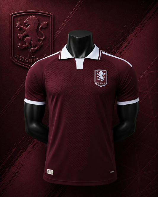 ASTON VILLA HOME 26/27 PLAYER VERSION JERSEY WITH LOGO | PREMIUM FOOTBALL JERSEY