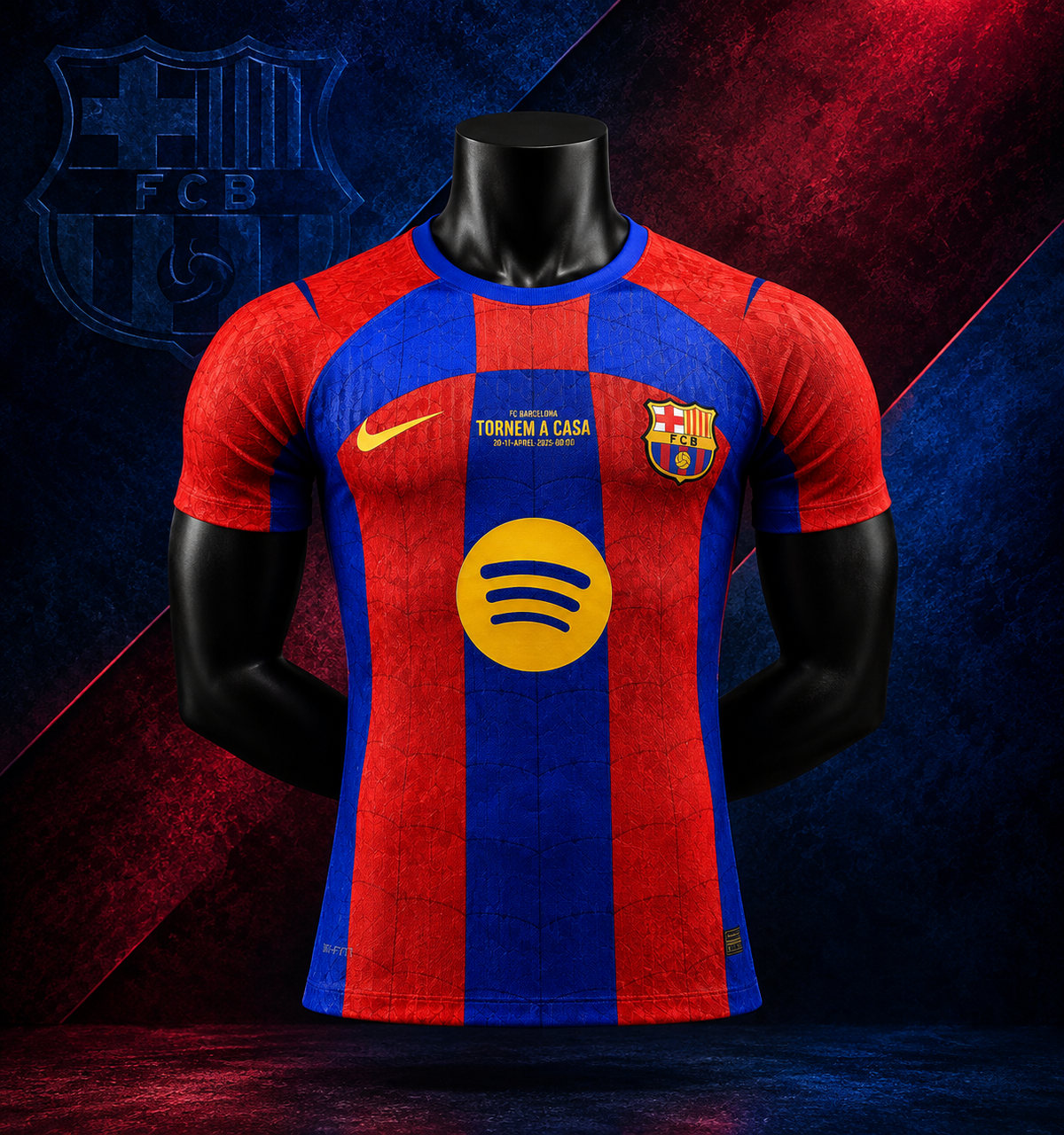 FC BARCELONA INSPIRED RED & BLUE PREMIUM FOOTBALL JERSEY – 2025 EDITION