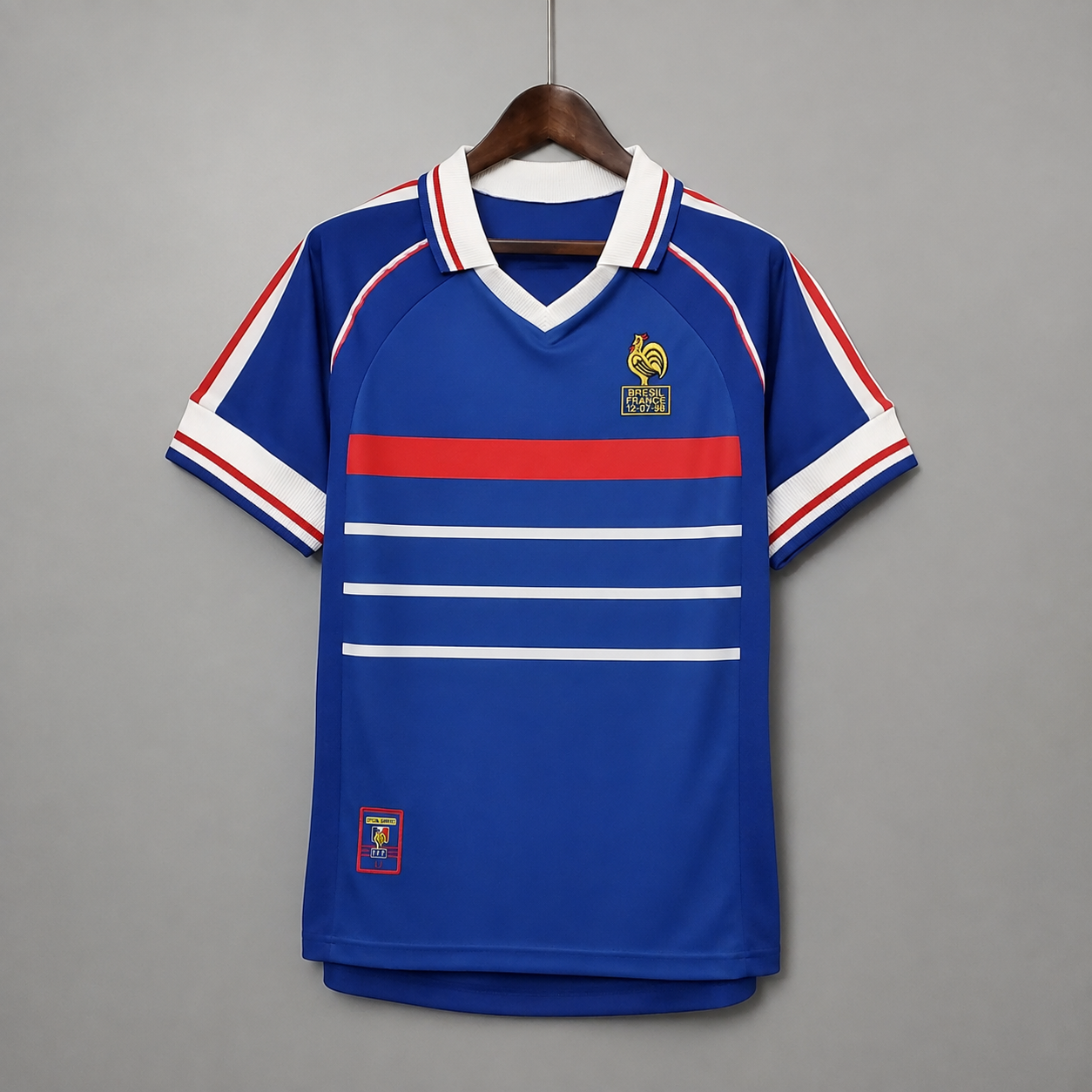 FRANCE HOME 1998 RETRO JERSEY WITH LOGO | PREMIUM RETRO FOOTBALL JERSEY