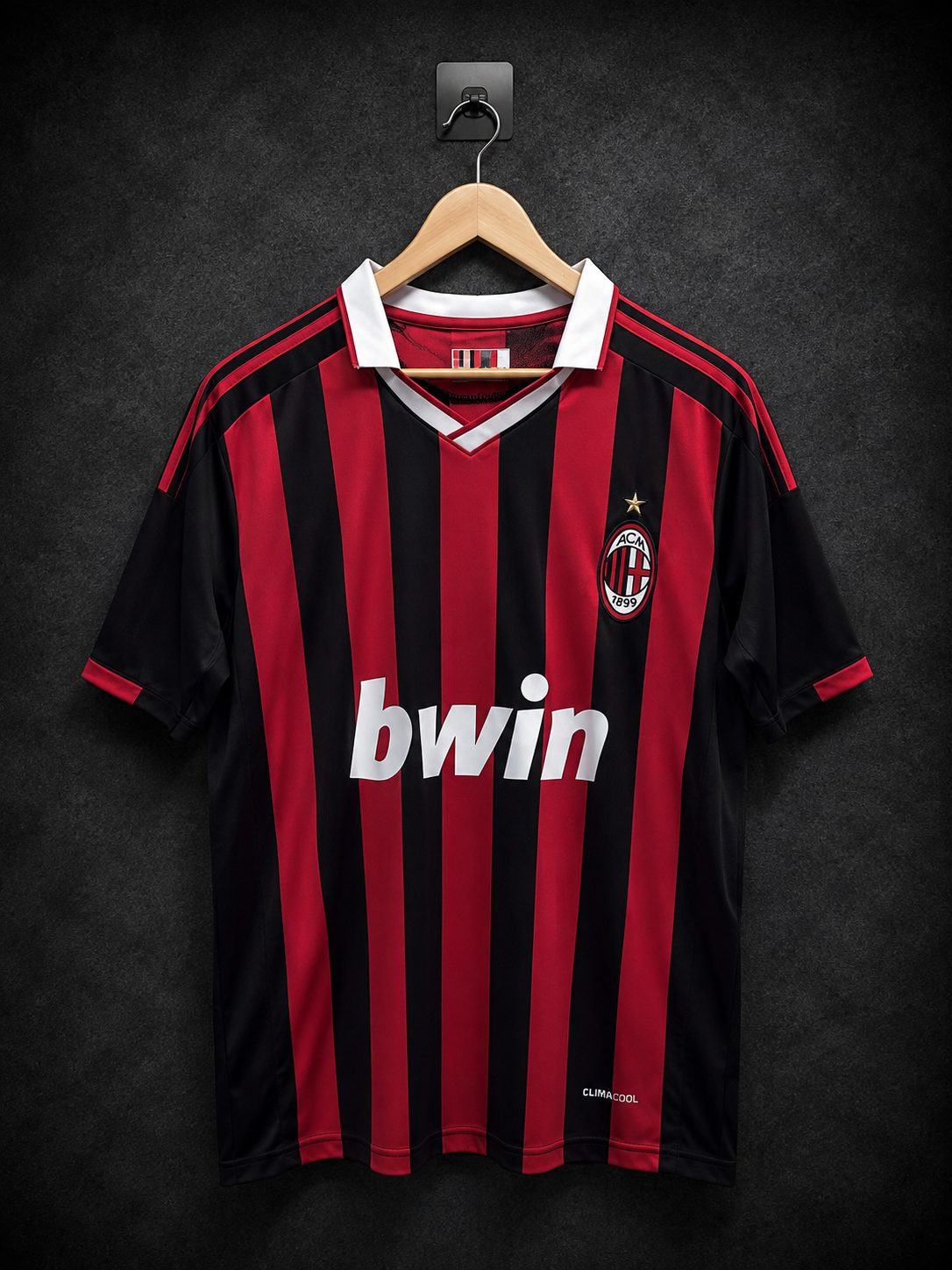 AC MILAN HOME 2009/10 RETRO JERSEY WITH LOGO | PREMIUM RETRO FOOTBALL JERSEY