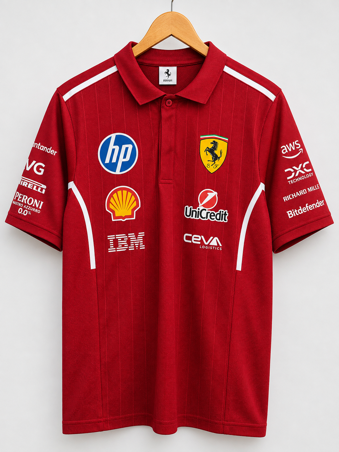 FERRARI RED PERFORMANCE RACING POLO T-SHIRT
