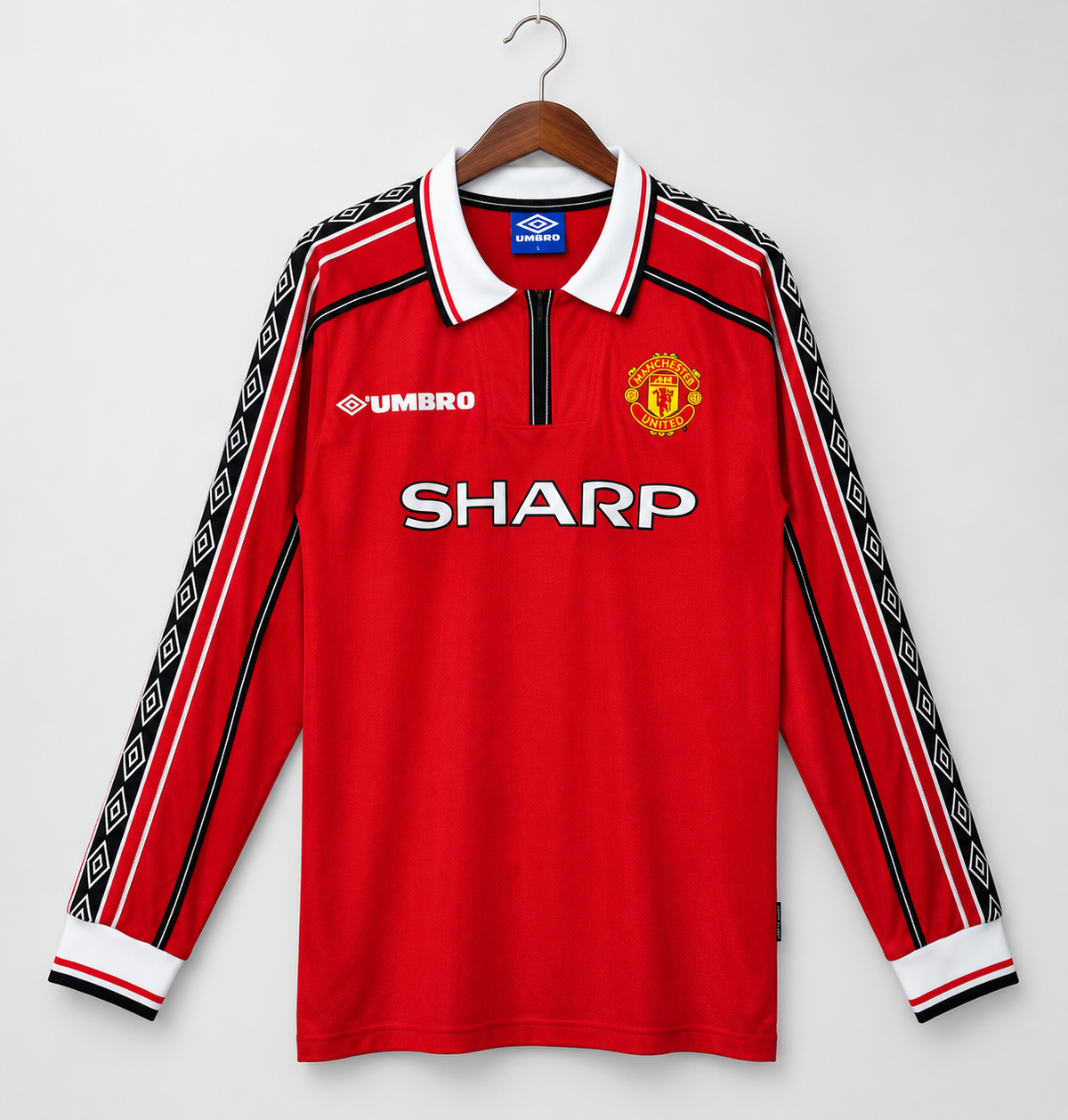 MANCHESTER UNITED 1998–99 HOME RETRO FOOTBALL JERSEY – LONG SLEEVE