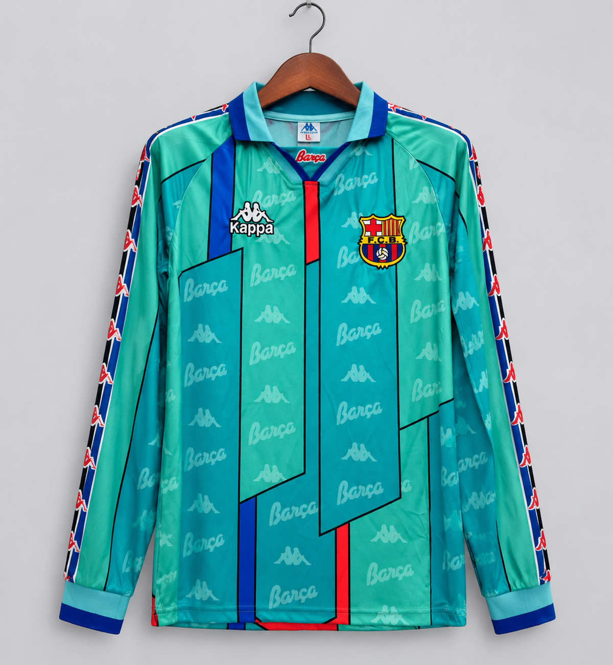 FC BARCELONA 1995–1997 AWAY LONG-SLEEVE RETRO FOOTBALL JERSEY