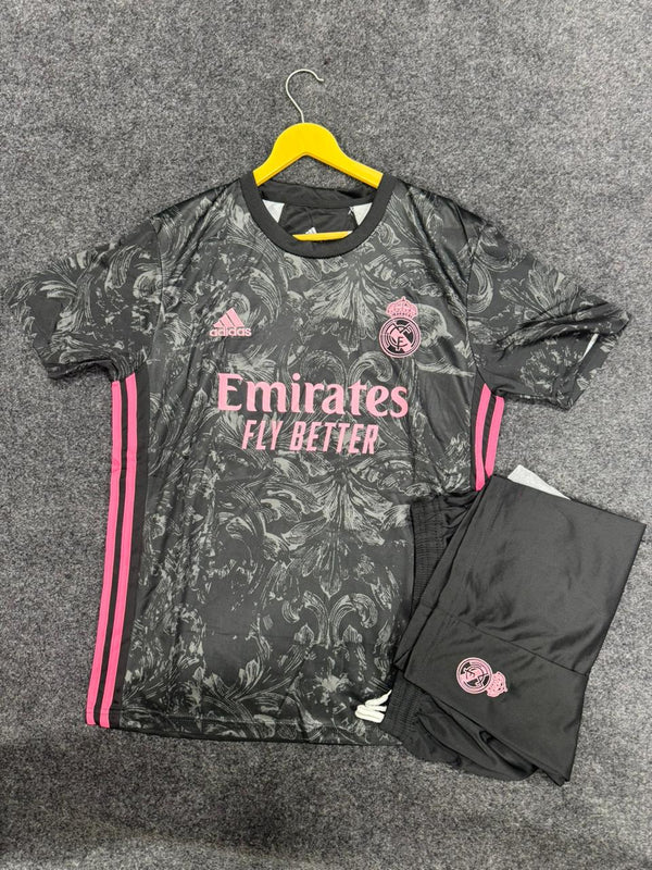 REAL MADRID BLACK & PINK 2020/21 SPECIAL EDITION FOOTBALL KIT SET (WITH SHORTS)