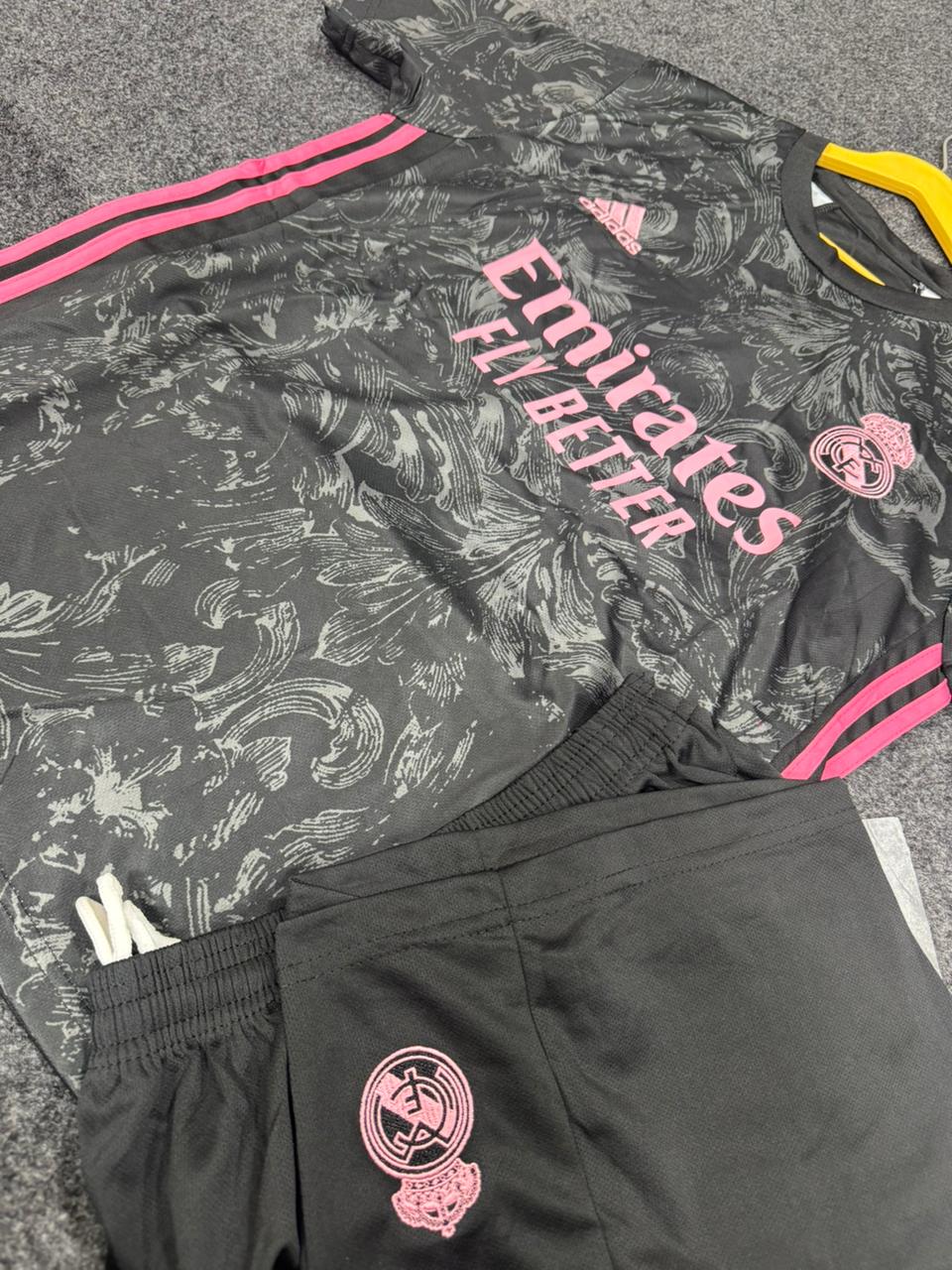 REAL MADRID BLACK & PINK 2020/21 SPECIAL EDITION FOOTBALL KIT SET (WITH SHORTS)