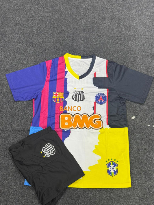NEYMAR JR CAREER TRIBUTE MASHUP FOOTBALL KIT SET (WITH SHORTS) – MULTICOLOR SPECIAL EDITION