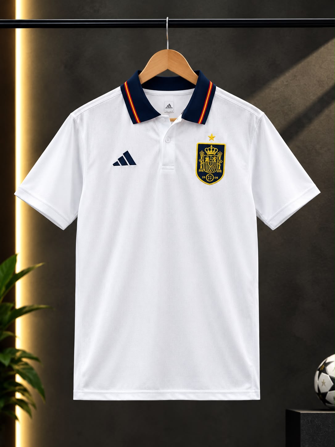 White Spain DNA Solid Polo T-Shirt | Football Polo