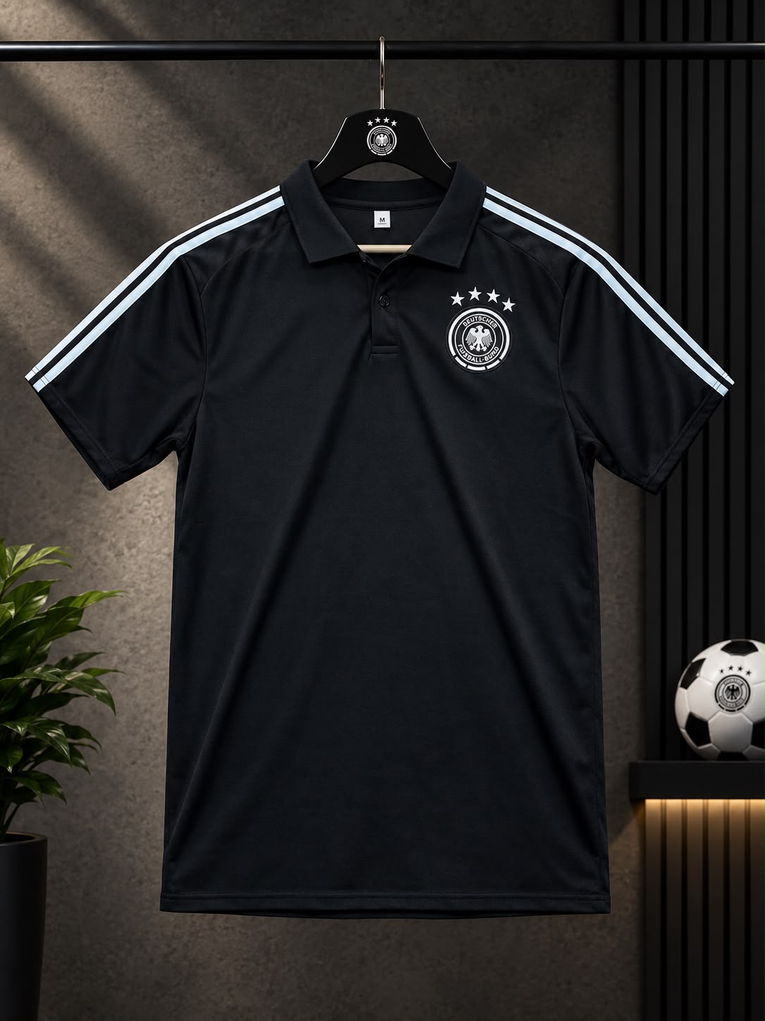 Germany DNA 3-Stripes Polo Shirt Black | Football Polo