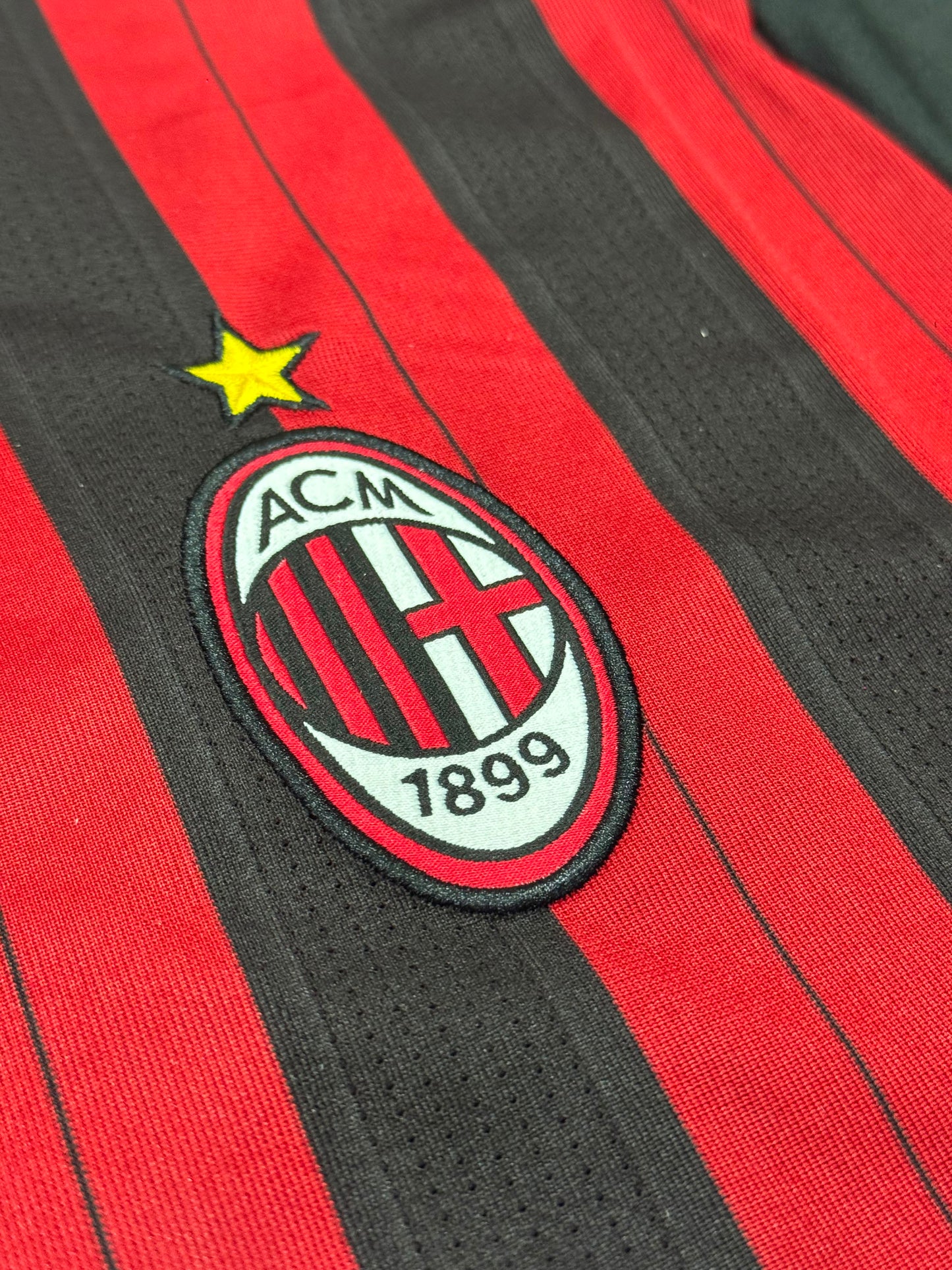 AC MILAN RETRO 2013/14 HOME LONG SLEEVE JERSEY WITH LOGO | PREMIUM RETRO FOOTBALL JERSEY