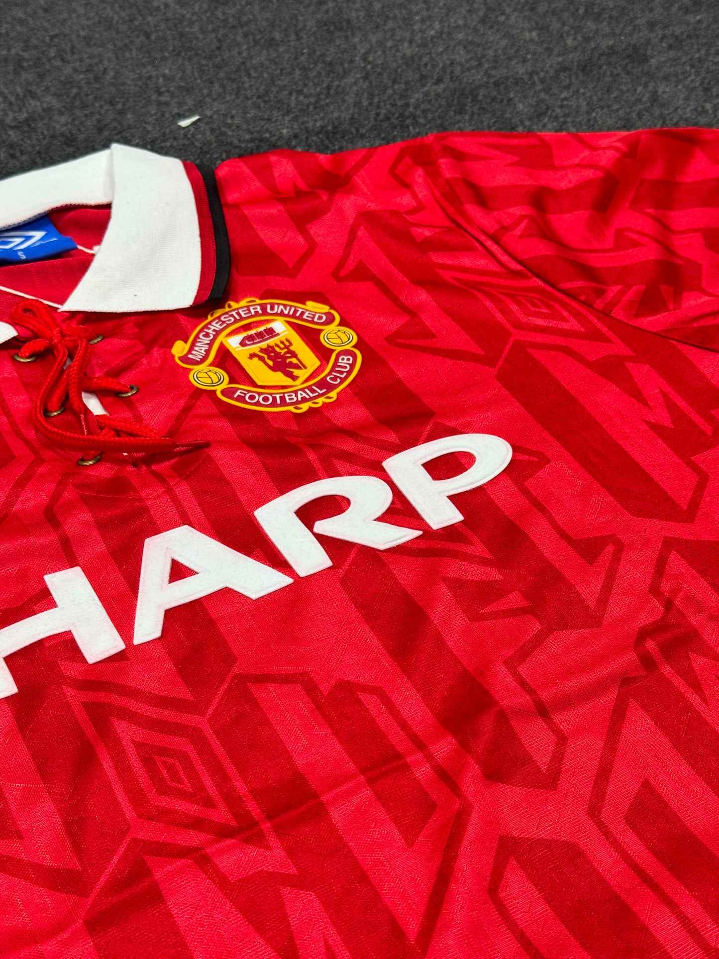 MANCHESTER UNITED RETRO 1992/94 HOME JERSEY WITH LOGO | PREMIUM RETRO FOOTBALL JERSEY