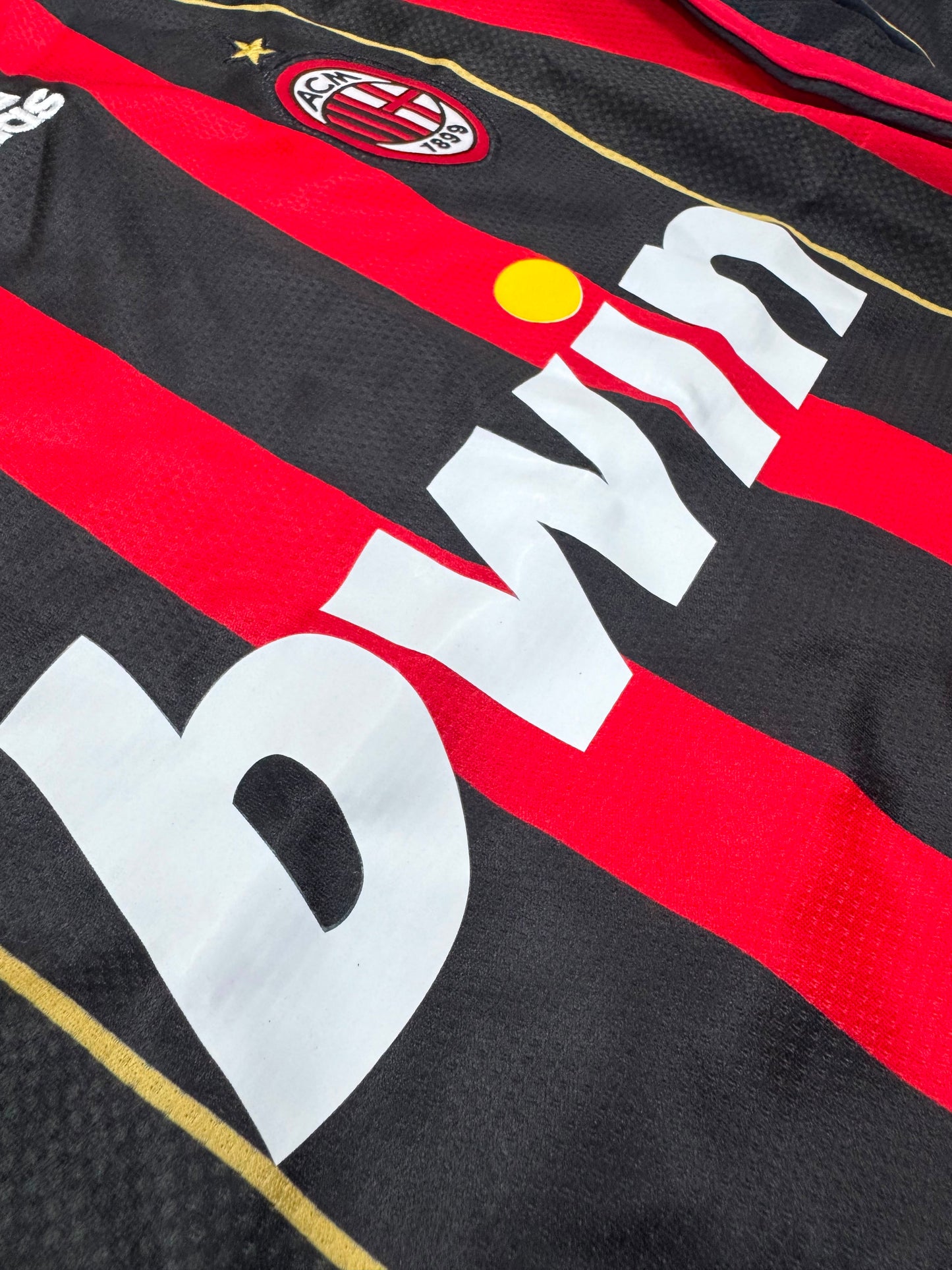 AC MILAN RETRO HOME LONG SLEEVE JERSEY WITH LOGO | PREMIUM RETRO FOOTBALL JERSEY