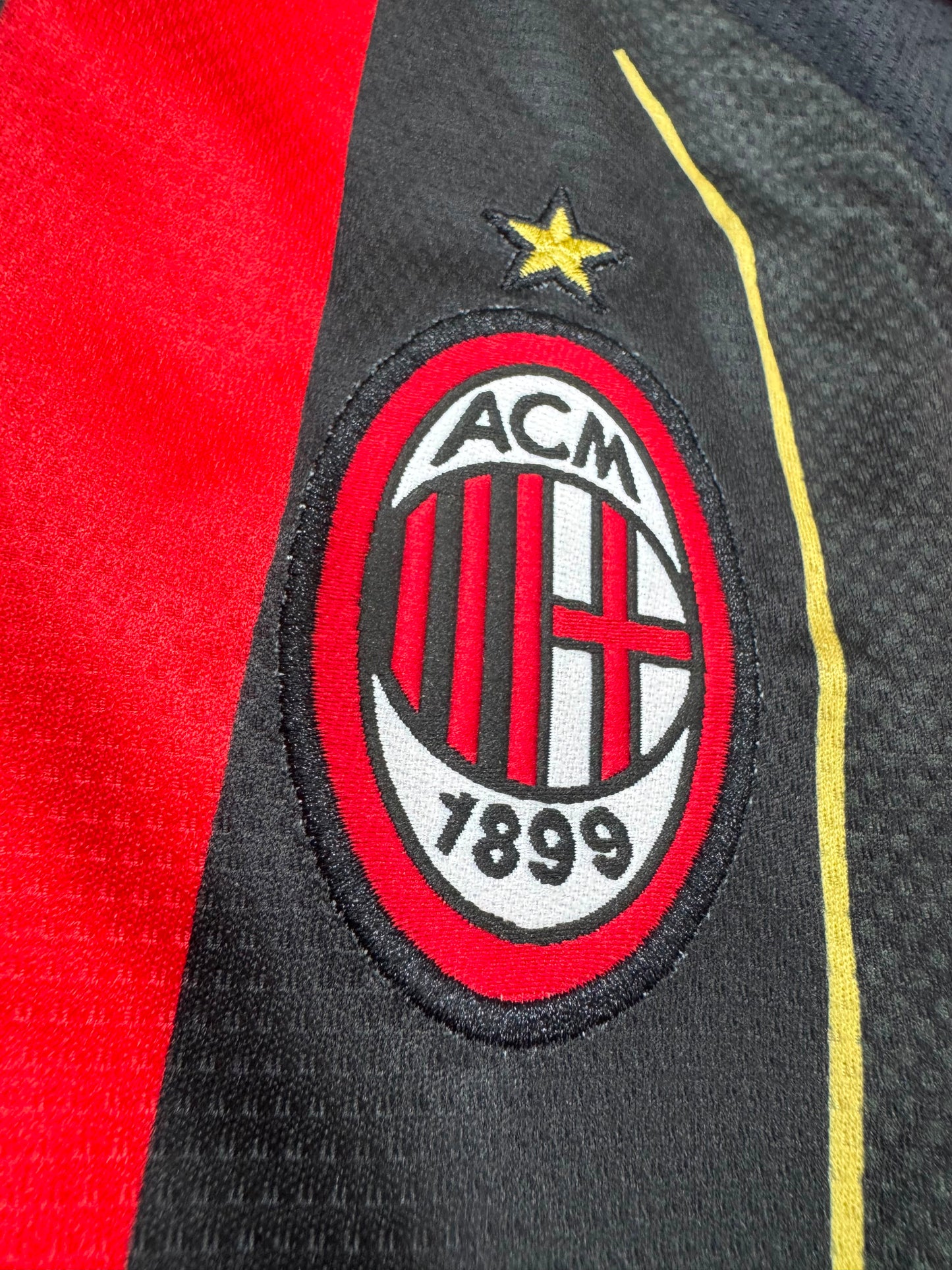 AC MILAN RETRO 2013/14 HOME LONG SLEEVE JERSEY WITH LOGO | PREMIUM RETRO FOOTBALL JERSEY