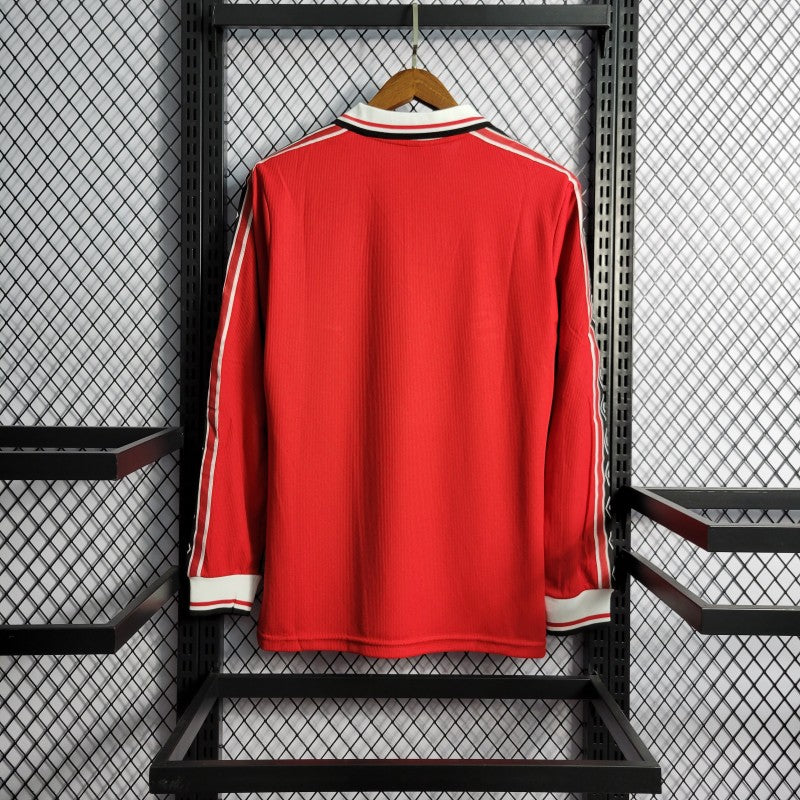 MANCHESTER UNITED 1998–99 HOME RETRO FOOTBALL JERSEY – LONG SLEEVE