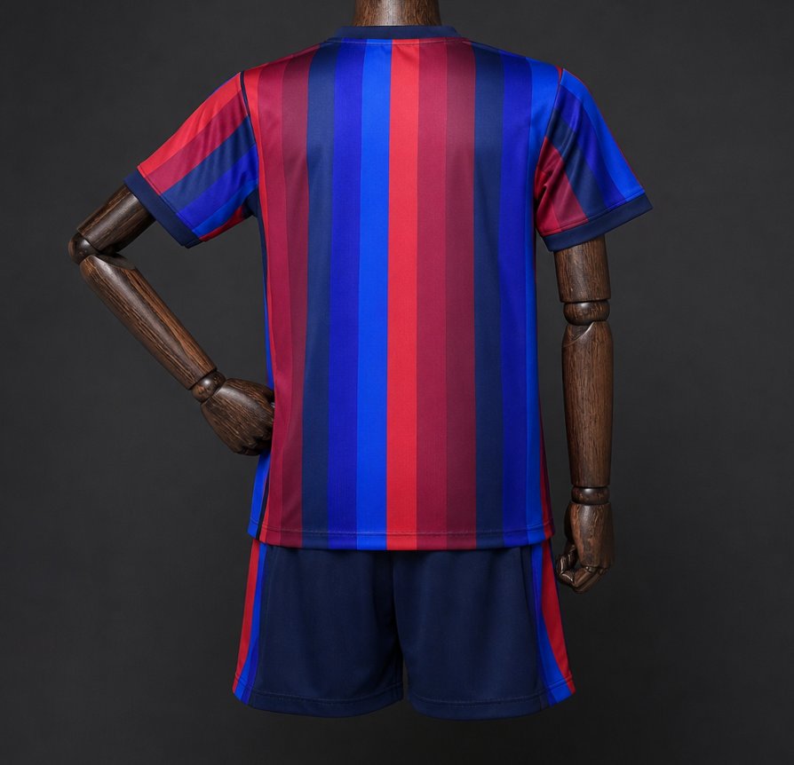 BARCA HOME 2026/27 KIDS SET JERSEY WITH SHORTS WITH LOGO | KIDS FOOTBALL KIT