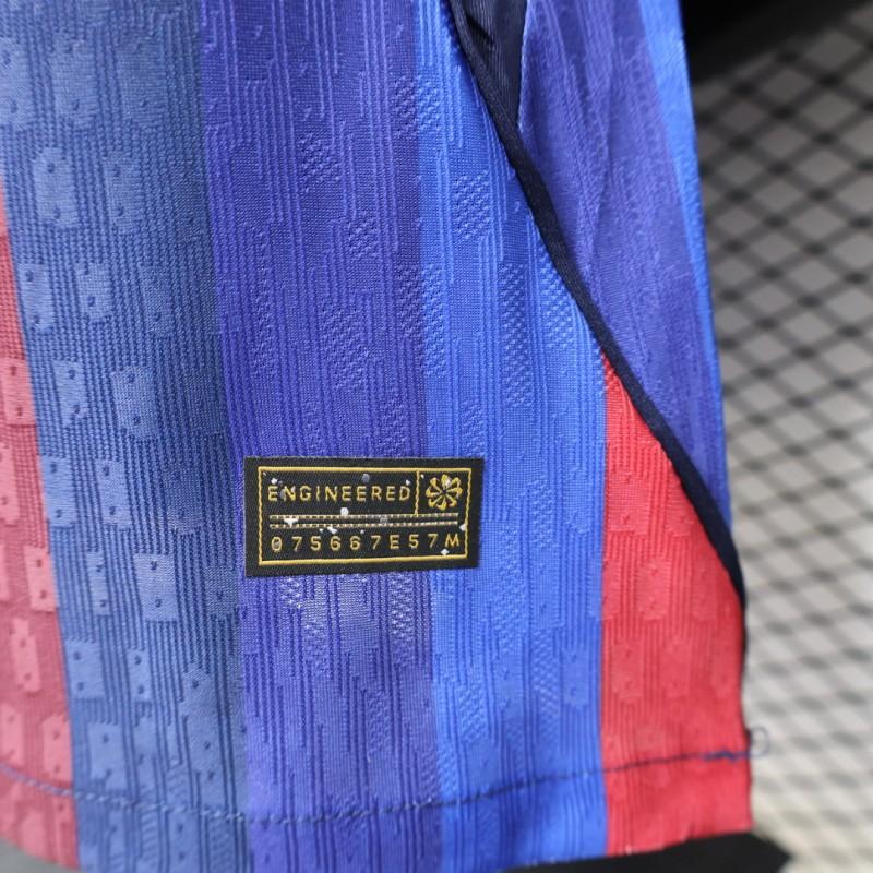 FC BARCELONA HOME 26/27 DEEP BLUE & RED STRIPE PLAYER VERSION JERSEY WITH LOGO
