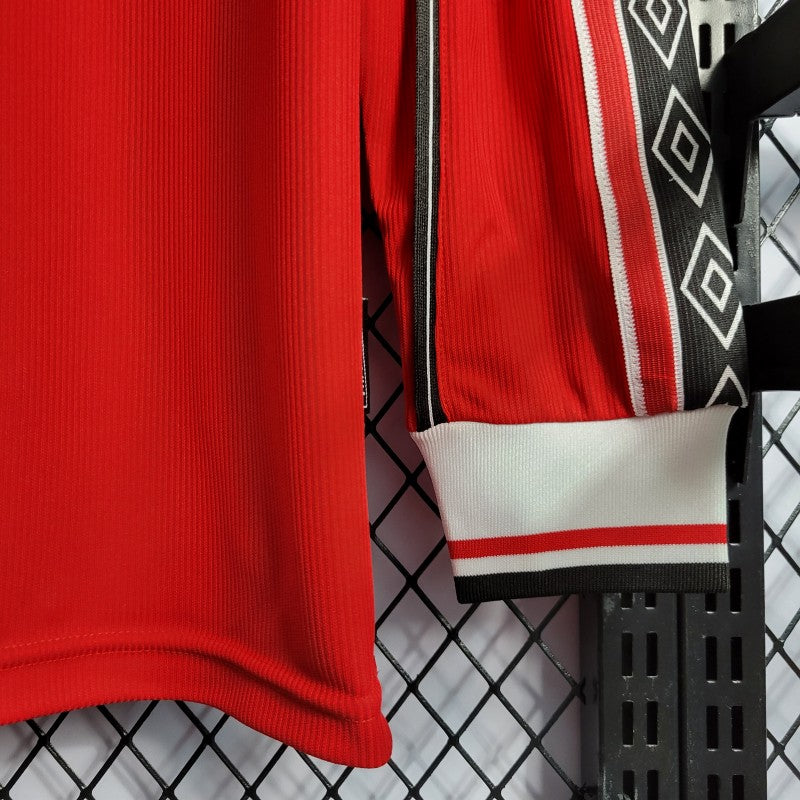 MANCHESTER UNITED 1998–99 HOME RETRO FOOTBALL JERSEY – LONG SLEEVE