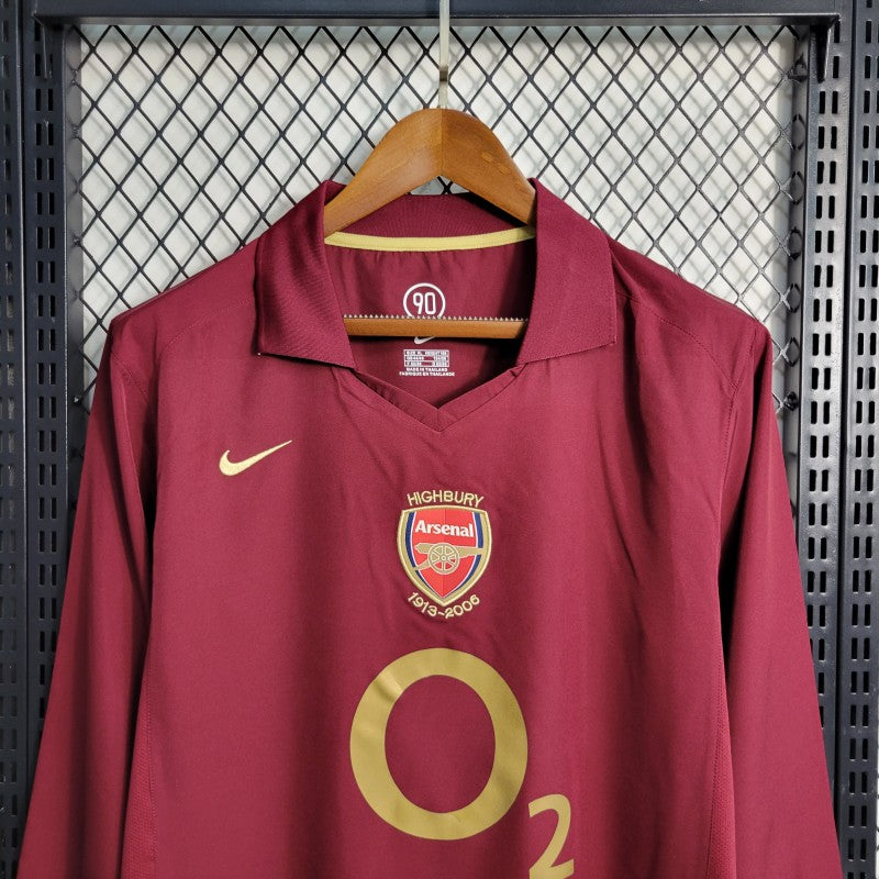 ARSENAL FC 2005–06 HOME RETRO FOOTBALL JERSEY – LONG SLEEVE | HIGHBURY FAREWELL EDITION